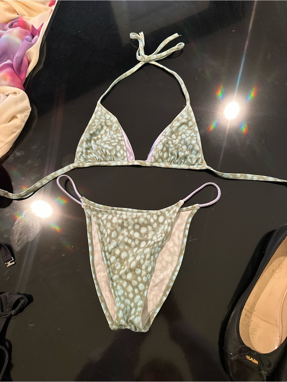 Super Cute Green Patterned Bikini